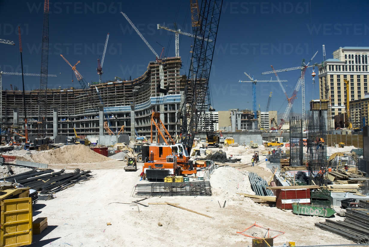 Usa Nevada Las Vegas View Of Construction Site Stockphoto