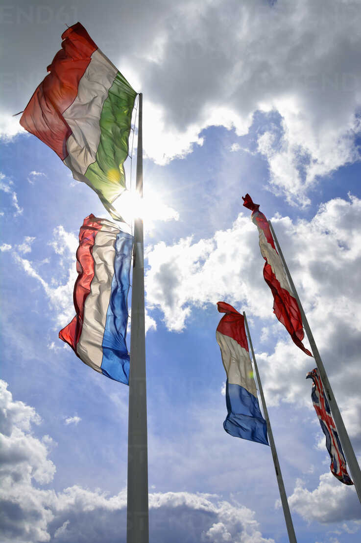 Germany Bavaria Italian French Netherlands Austrian And English Flag Stockphoto