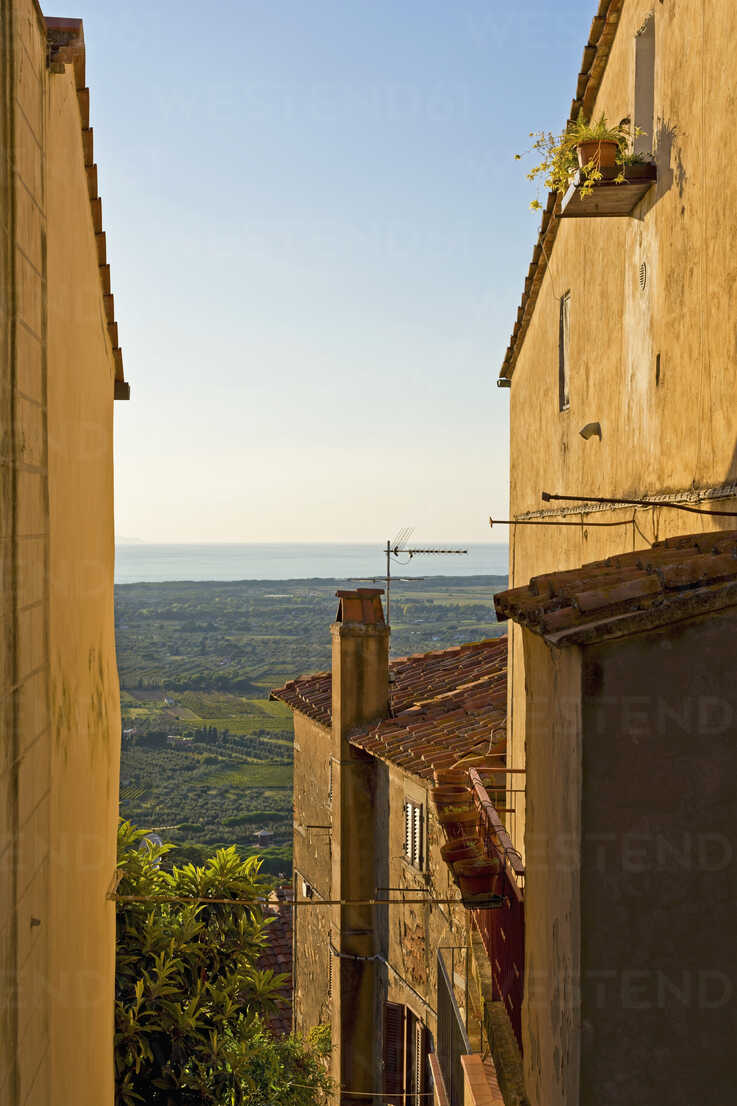Italy Tuscany Castagneto Carducci View To Sea Stockphoto