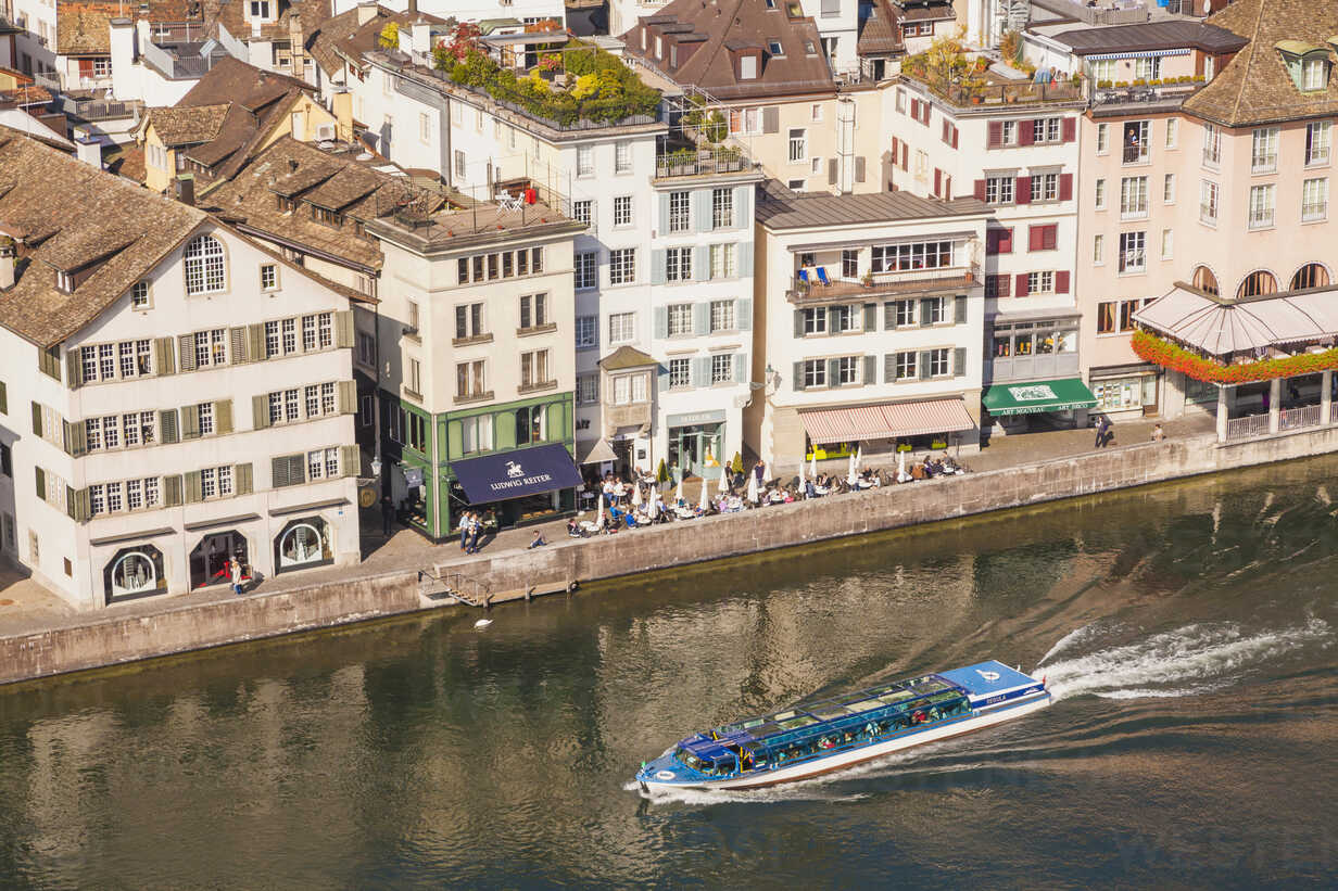 Switzerland Zurich Tourboat On Limmat River Wd003039 Werner Dieterich Westend61