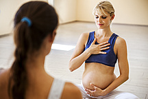 Prenatal Yoga Female Yoga Instructor Breathing Zedf Zeljko Dangubic Westend61