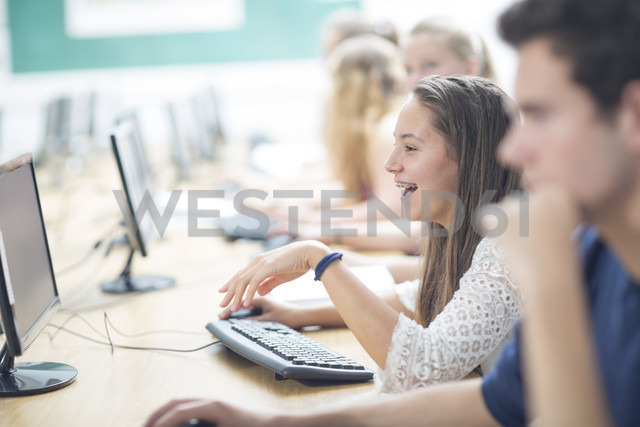 Group Of High School Students Using Computers At Desk Zef12639