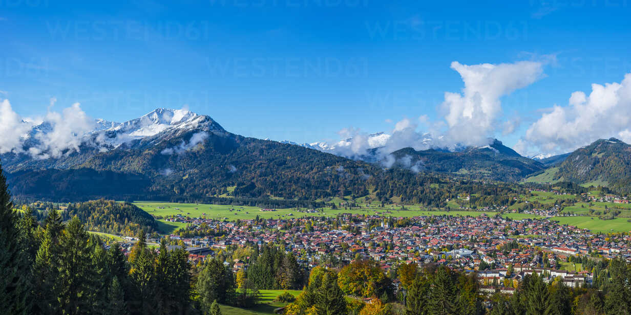 Germany Bavaria Allgaeu View To Oberstdorf In The Background Hoher Ifen Gottesacker Plateau Toreck Kleinwalsertal Vorarlberg