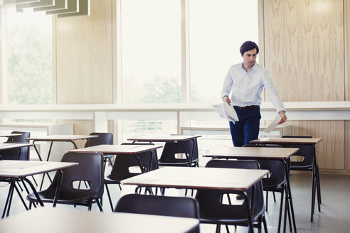 Tests On Desks In Empty Classroom Caif10009 Sam Edwards Westend61