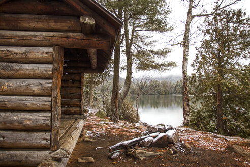 Corner Of A Log Cabin Wooden Beams Close Up Stockphoto