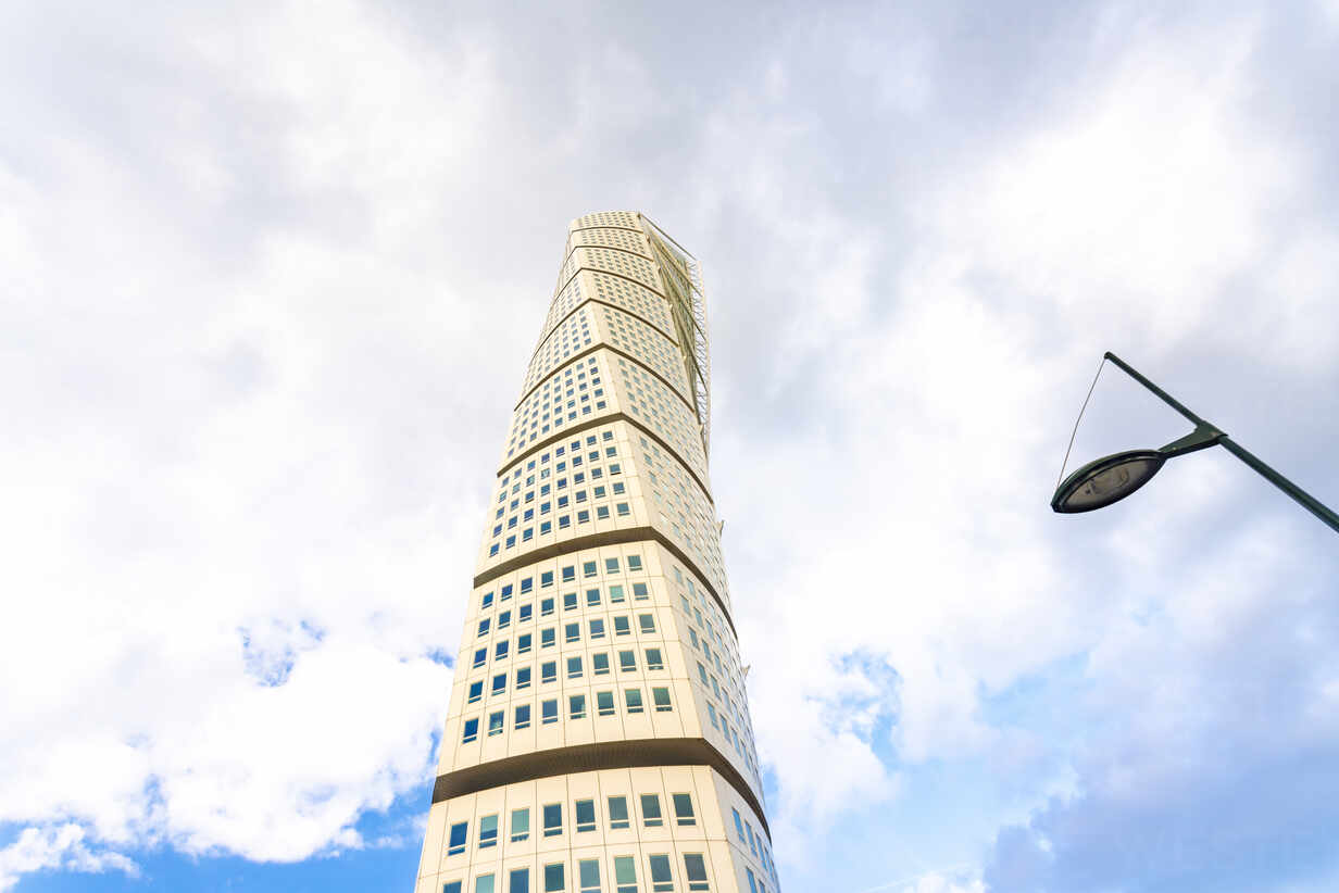 Low Angle View Of Turning Torso Against Cloudy Sky Tamf A Tamboly Westend61