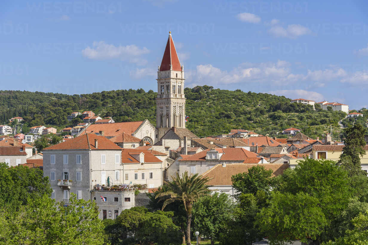 Trogir Old Town Unesco World Heritage Site Looking Towards The Cathedral Of St Lawrence Trogir Croatia