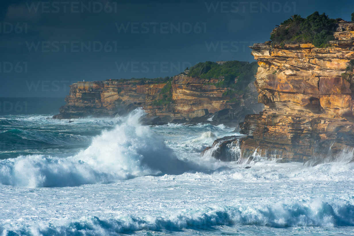 Stormy Sea And Sky Off The Coastal Walk Between Bondi And Tamarama Beaches Sydney New South