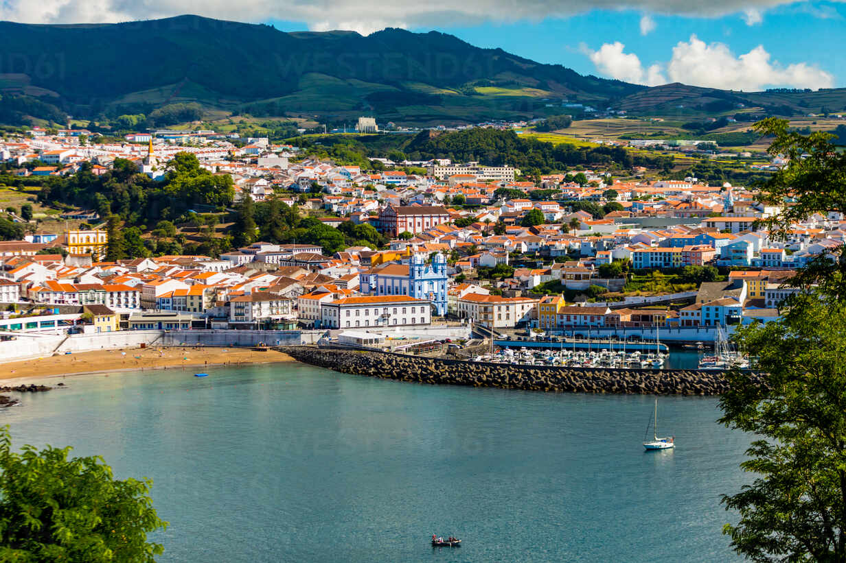 View Of Houses And Buildings In Angra Do Heroismo On Terceira Island Part Of The Azores