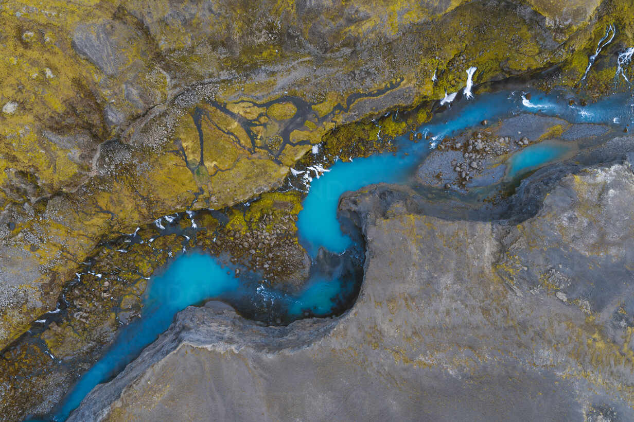 Aerial View Of Sig Ldugljufur In The Icelandic Highlands In Iceland   Aerial View Of Sigöldugljufur In The Icelandic Highlands In Iceland Off The Beaten Path This Incredible Set Of Waterfalls Is Hiding In Plain Sight AAEF04524 