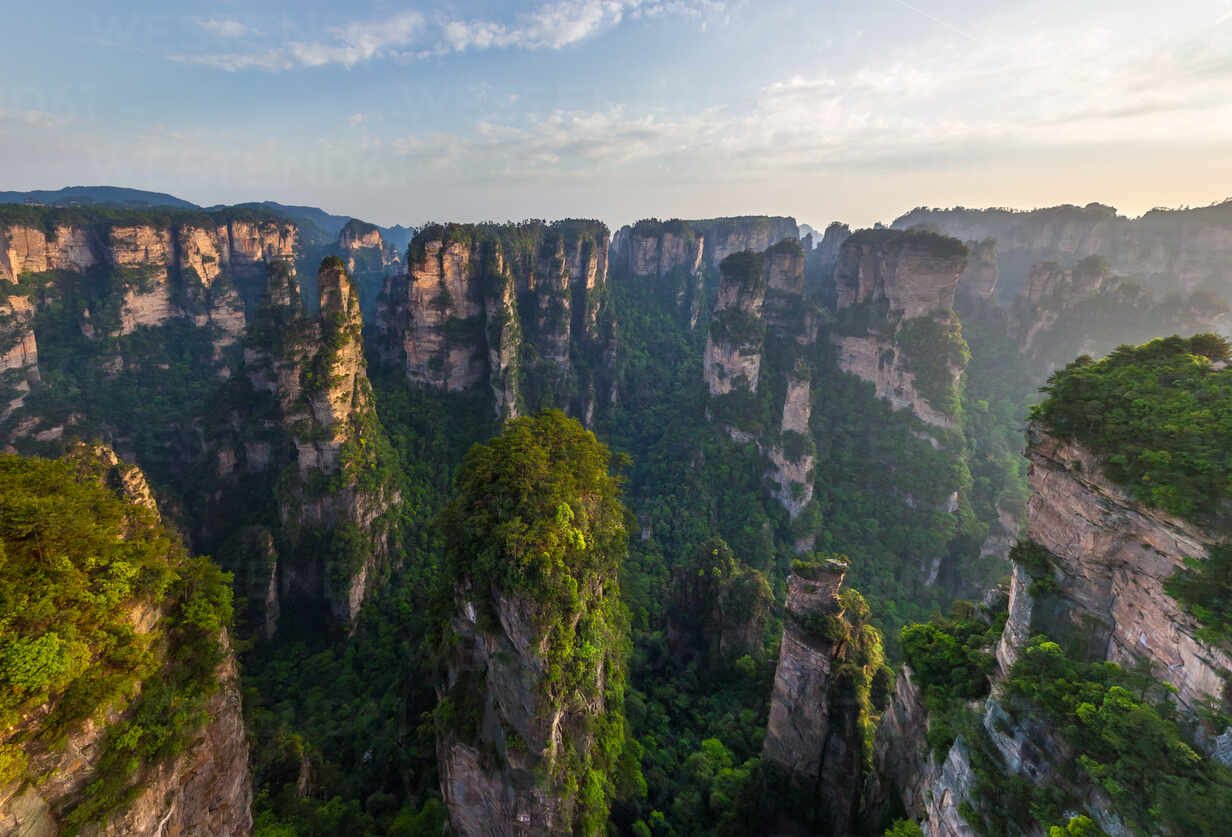 Aerial View Of Avatar Mountains Zhangjiajie National Forest Park