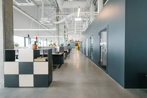 Inside Shot Of New Open Space Office With Colorful Furniture On Workplace And Light From Windows Adsf00585 Addictive Stock Creatives Westend61