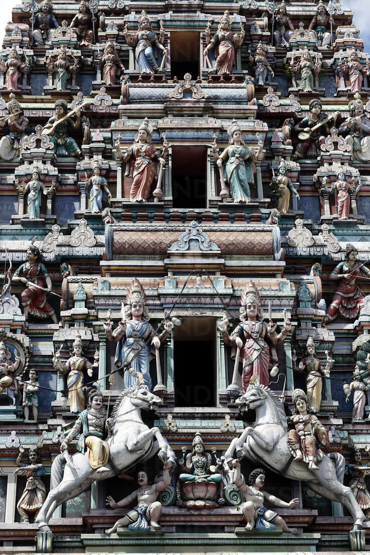Hindu Gods Adorn The Five Storey Raja Gopuram Sri Mahamariamman Hindu Temple Kuala Lumpur Malaysia Southeast